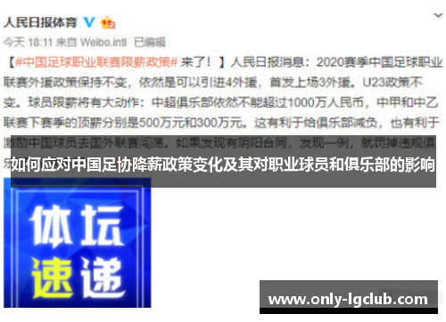 如何应对中国足协降薪政策变化及其对职业球员和俱乐部的影响
